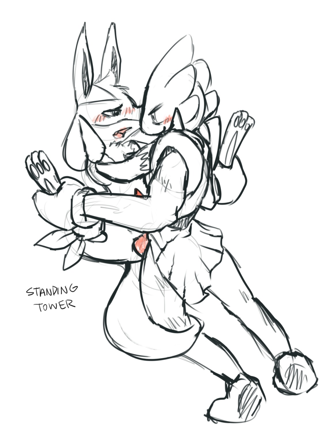 2012 anal anal_sex animal_genitalia animal_penis anthro blush furry gay haychel hitmonchan humanoid lucario male nintendo no_humans penetration penis plain_background pokemon pokemon_(species) rule34 sex tapering_penis white_background