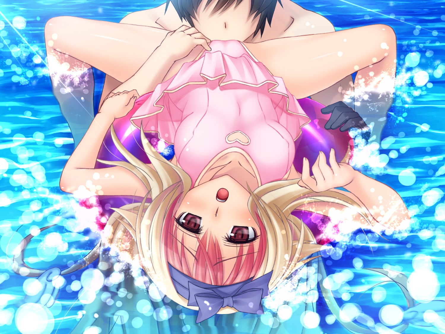 blonde_hair female fusataka_shikibu game_cg kotowari rule34 sex swimsuit tagme_(character) water