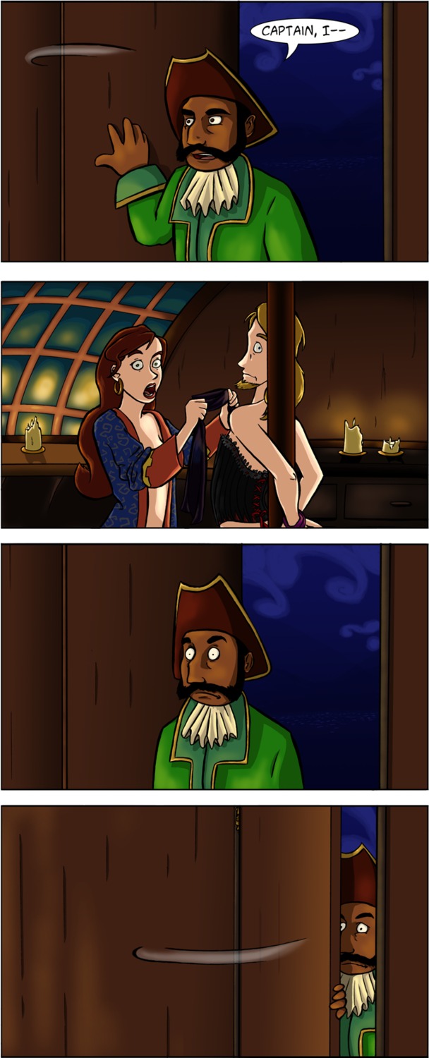 canon_couple caught caught_in_the_act elaine_marley female guybrush_threepwood male monkey_island reginald_van_winslow rule34 tagme