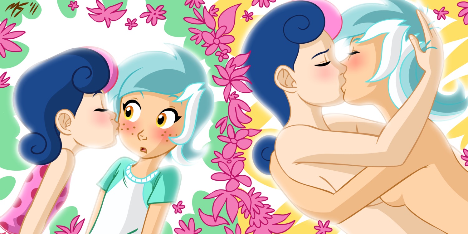 bonbon_(mlp) canon_couple female friendship_is_magic gay humanized kiss kissing lyra_heartstrings_(mlp) male megasweet my_little_pony romantic romantic_couple rule34 smooth_skin wholesome yuri