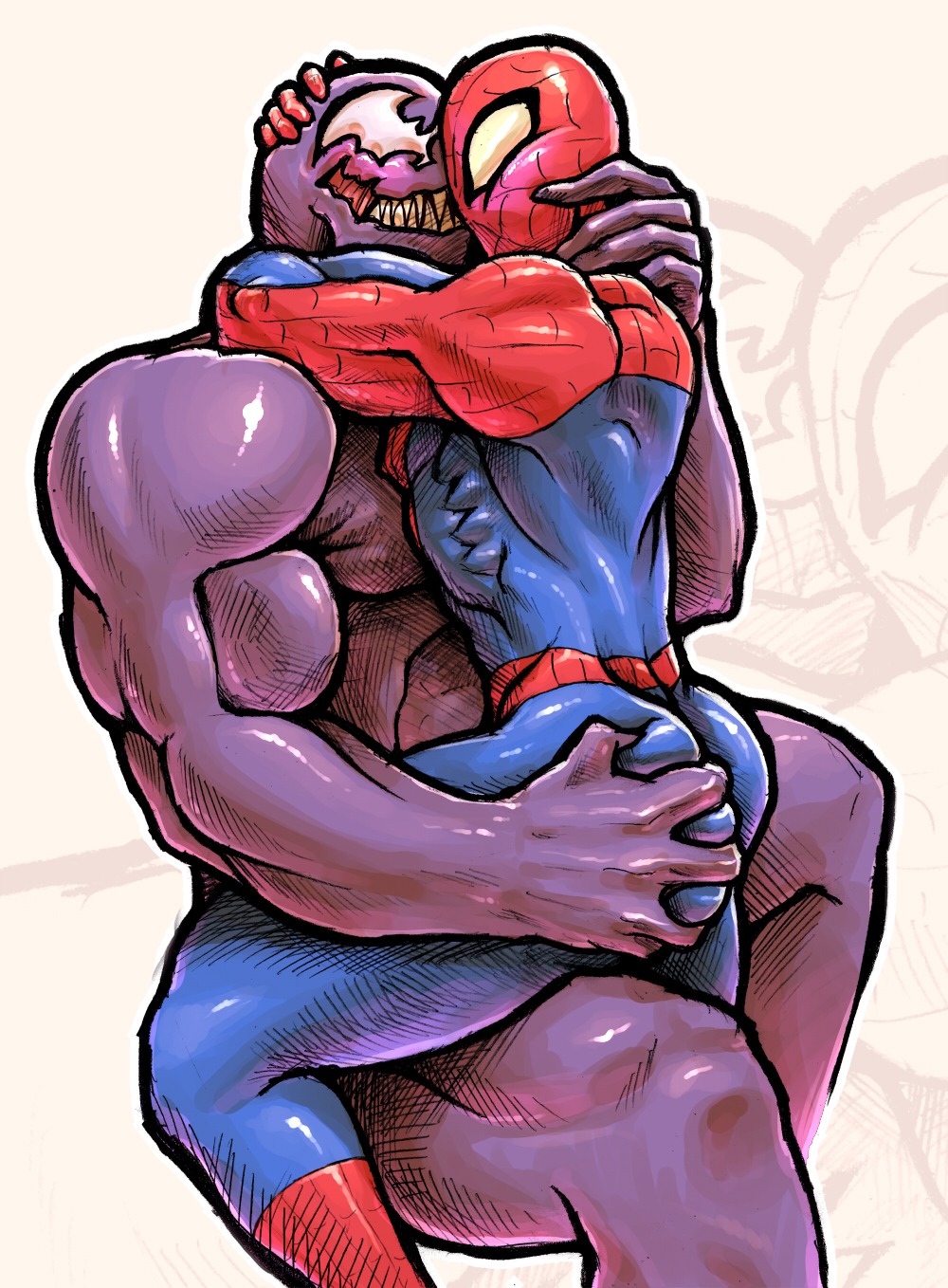 2boys gay male male_only marvel marvel_comics multiple_males peter_parker rule34 smooth_skin spider-man spider-man_(series) venom venom_(marvel) yaoi