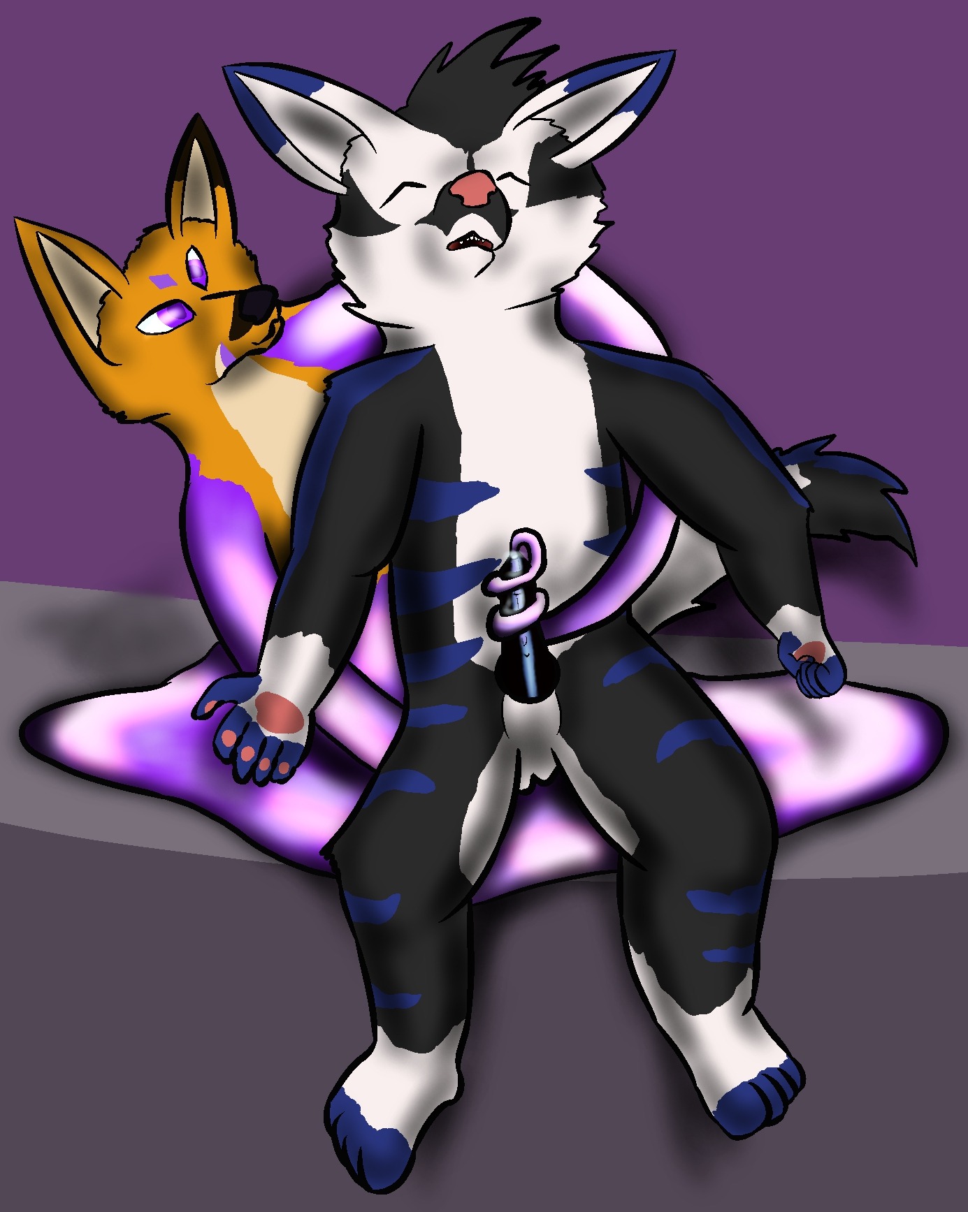 anthro balls canid canine duo e621 erection fox genitals hi_res knot male mammal nude penetration penis prehensile_tail rcfox sex tail tail_around_penis tail_fetish tail_play tail_sex tailjob tentacles urethral urethral_penetration zeekfox