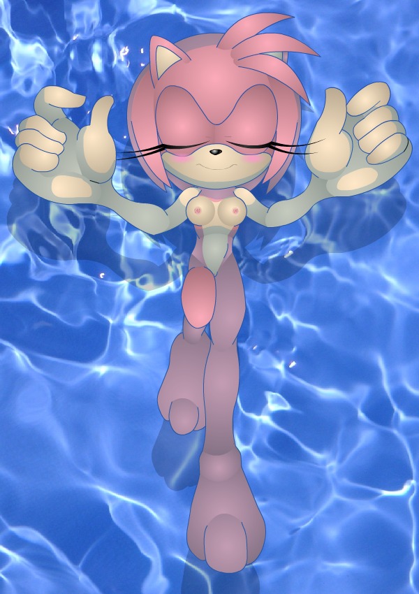 amy_rose anthro blush breasts female female_only fur hedgehog krazykacophony nipples pussy rule34 solo sonic_(series)