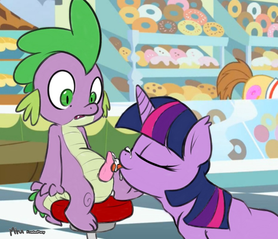 bodily_fluids brown_hair clothing cum cum_on_face cum_on_tongue cumshot cutie_mark dessert donut_joe_(mlp) doughnut dragon duo e621 ejaculation equid equine erection eyes_closed fangs female feral food friendship_is_magic fur genital_fluids genitals green_eyes hair hasbro horn inside interspecies licking male male/female mammal multicolored_hair my_little_pony mythological_creature mythological_equine mythological_scalie mythology nude open_mouth oral orgasm pastry penile penis penis_lick pink_frosted_sprinkled_doughnut pseudo_incest_(lore) public public_sex purple_body purple_fur purple_hair purple_scales scales scalie seat sex sitting spike_(mlp) sprinkles store tail tan_body tan_fur tapering_penis teeth tongue tongue_out twilight_sparkle_(mlp) two_tone_hair unicorn unknown_artist young