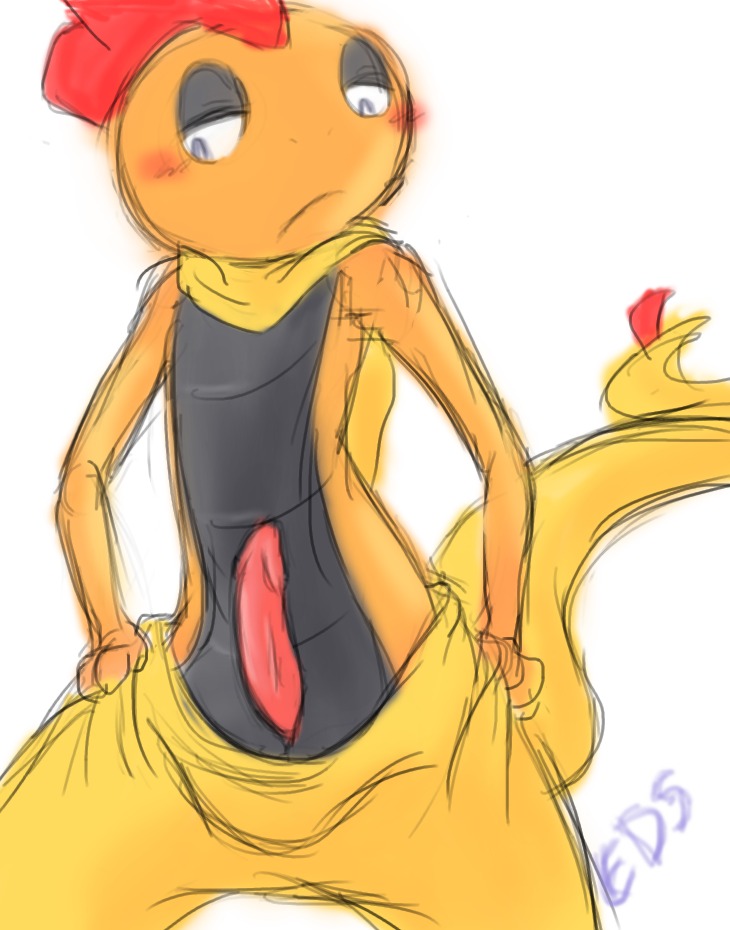anthro blush clothes color front_view male male_only penis pokemon pokemon_bw rule34 scrafty solo tagme topless