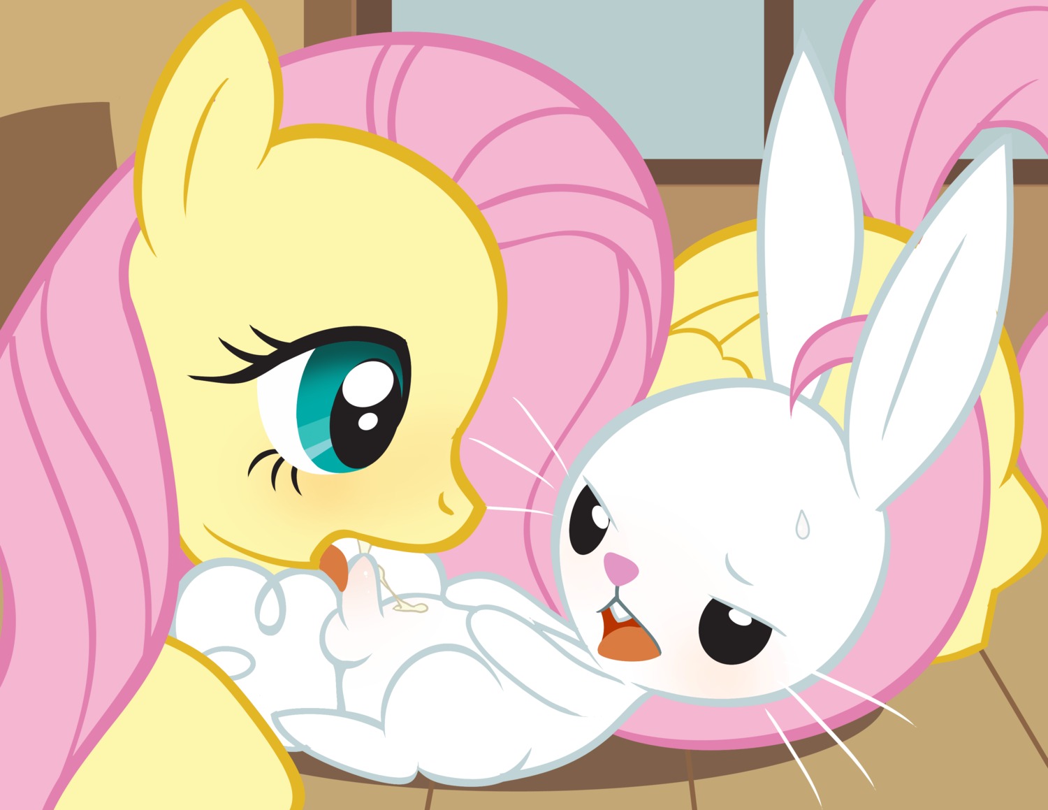 absurd_res angel_(mlp) bodily_fluids conditional_dnp cum cum_in_mouth cum_inside cum_on_belly cum_on_body cumshot duo e621 ejaculation equid equine erection feathered_wings feathers fellatio female feral fluttershy_(mlp) friendship_is_magic genital_fluids genitals hair hasbro hi_res interspecies lagomorph leporid licking lying male male/female mammal my_little_pony mythological_creature mythological_equine mythology nude on_model open_mouth oral orgasm pegasus penile penis penis_lick pink_hair rabbit sex small_penis sweat tail tongue tongue_out tricksta white_body wings yellow_body yellow_feathers