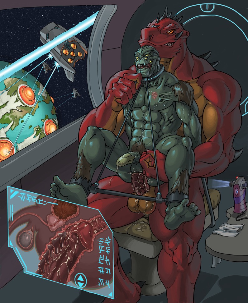 2013 4_toes 5_fingers abs alien anal anal_penetration animal_genitalia animal_penis anklet anthro anthro_on_anthro anus attack balls barefoot bdsm berububs biceps big_muscles big_penis bladder bodily_fluids bondage bound butt camera chair collar collar_only cum cum_in_ass cum_inside cum_on_balls cum_on_furniture cum_on_penis cum_string cumshot cutaway destruction detailed_background device digital_media_(artwork) directional_arrow dominant dominant_male dragon duo e621 ejaculation erection feet fingers fist forced from_behind_position fur furniture genital_fluids genitals glistening green_penis grey_body grey_skin gums happy horn huge_muscles humanoid_genitalia humanoid_penis indoor_nudity indoor_sex inside internal jewelry larger_dom larger_male laser legs_up lizard machine male male/male male_on_bottom male_on_top male_penetrated male_penetrating male_penetrating_male muscular muscular_male muscular_sub mythological_creature mythological_scalie mythology napkin narrowed_eyes navel nude on_bottom on_top open_mouth orange_eyes organs orgasm pecs penetration penis planet prostate prostate_stimulation pubes ranged_weapon rape red_body red_penis red_skin reptile reverse_cowgirl_position rough_sex scales scalie science_fiction sex sharp_teeth shooting sitting size_difference sky slave smaller_male smile space spacecraft spikes spread_legs spreading squint star starry_sky submissive submissive_male sweat teeth text toes urethra urethral_sphincters urethral_sphincters_contracting vehicle vein weapon wire x-ray_view yellow_eyes