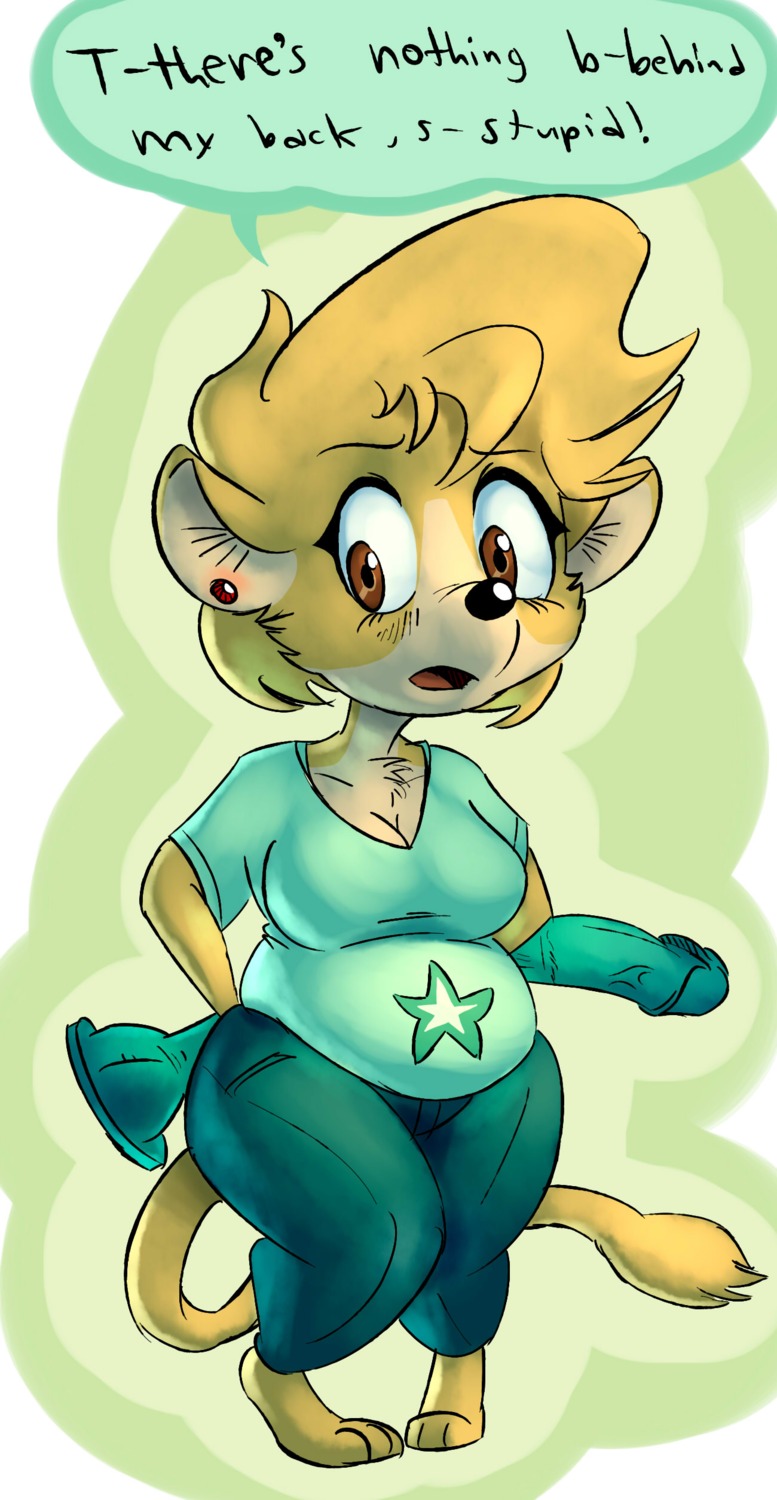 absurd_res anthro big_breasts biped breasts cleavage clothed clothing dawmino digital_media_(artwork) dildo e621 female hi_res lemur mammal mouse_lemur primate sex_toy short simple_background slightly_chubby solo standing strepsirrhine text wide_hips