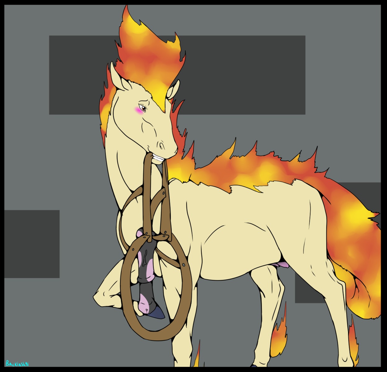 animal_dildo animal_sex_toy backlash91 blush conditional_dnp digital_media_(artwork) dildo e621 equid equine_dildo female feral fire flaming_hair flaming_mane flaming_tail generation_1_pokemon hi_res looking_back mammal nintendo pokemon pokemon_(species) pseudo_hair pseudo_mane rapidash sex_toy shy solo strapon suggestive tail teats