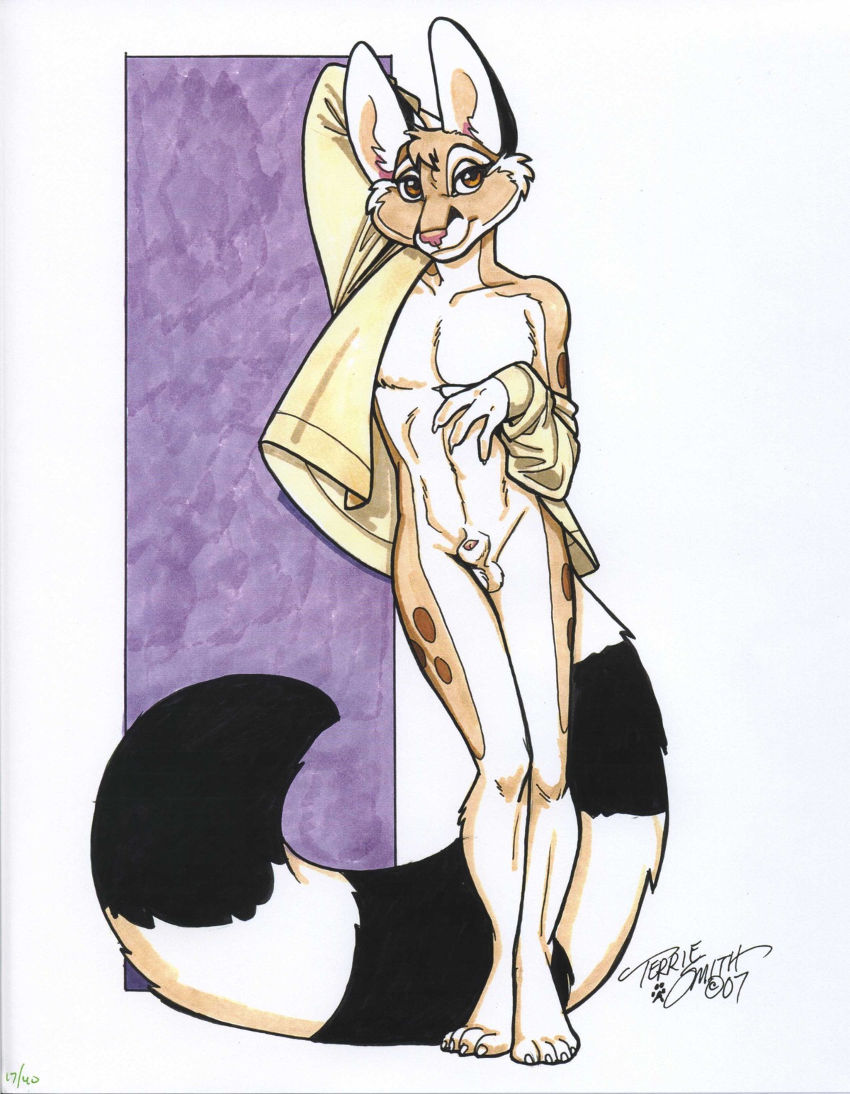 1boy balls bassarisk bottomless chester_ringtail_magreer furry high_resolution male male_only miner&rsquo;s_cat peeping penis pose ring-tailed_cat ringtail rule34 shirt solo terrie_smith