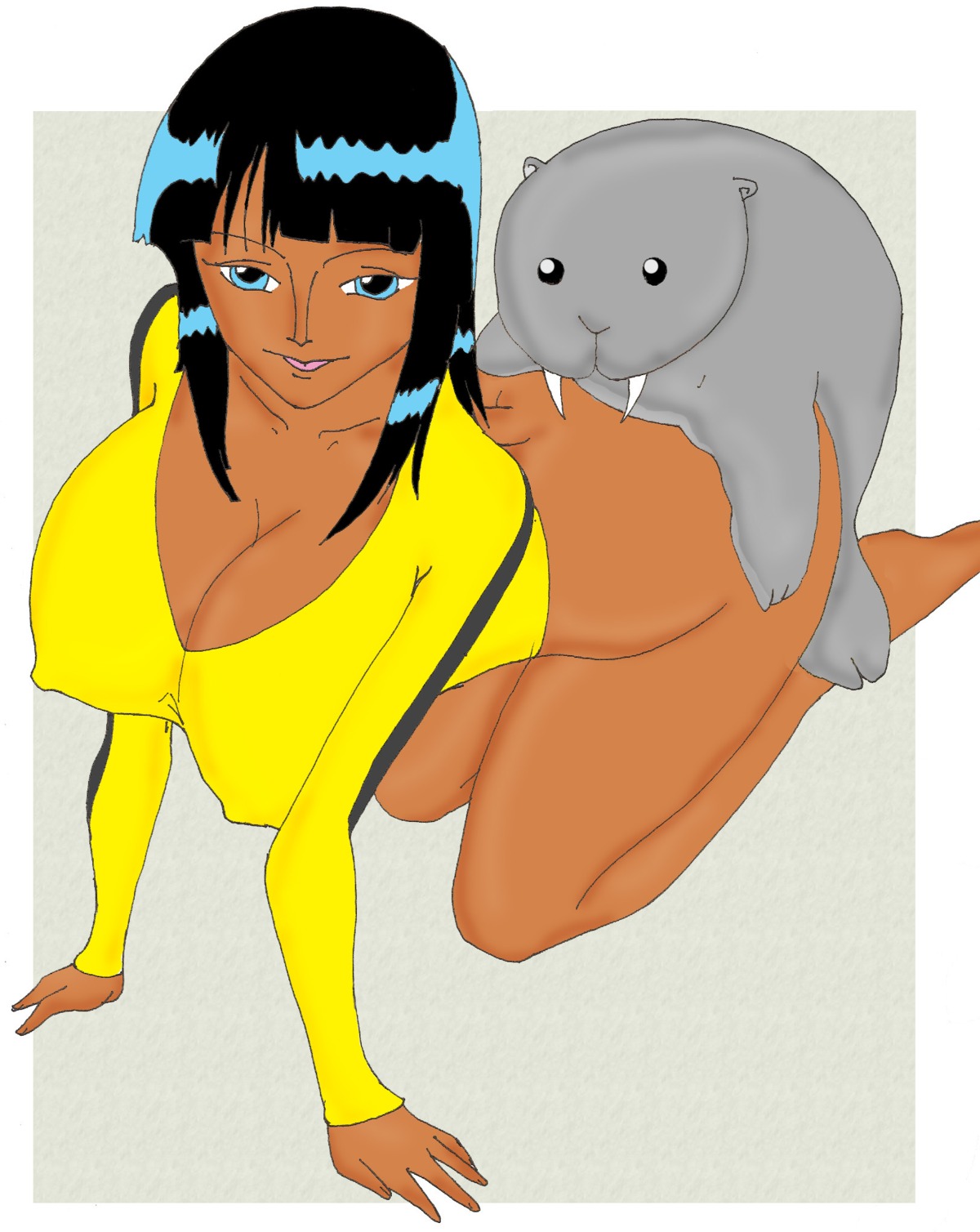 female human male nico_robin one_piece pre-timeskip rule34 seal straight zoophilia