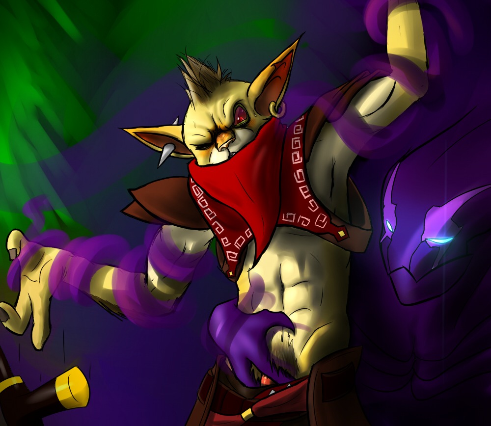 anthro bdsm bondage bound clothing conditional_dnp dota duo e621 ear_piercing flaccid genitals gondar_the_bounty_hunter grope kerchief male mercurial_the_spectre nakedsav outside penis piercing plant topwear tree undressing valve valve_corporation vest