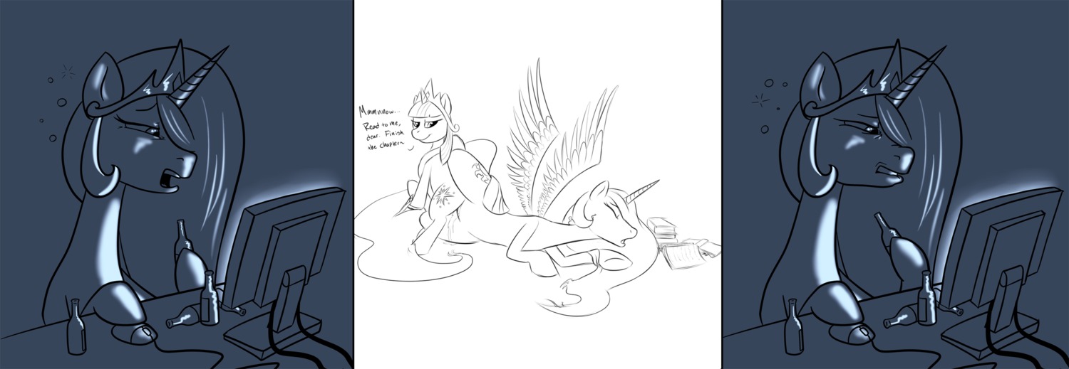 black_and_white bottle computer container crown drunk duo e621 electronics english_text equid equine feathered_wings feathers female female/female feral friendship_is_magic fur hair hasbro headgear hi_res horn intraspecies mammal monochrome my_little_pony mythological_creature mythological_equine mythology obscured_genitals obscured_sex obscured_tribadism obscured_vaginal princess_celestia_(mlp) quadruped sequence sex solo substance_intoxication text tiara tribadism twilight_sparkle_(mlp) unicorn unknown_artist vaginal wing_boner winged_unicorn wings