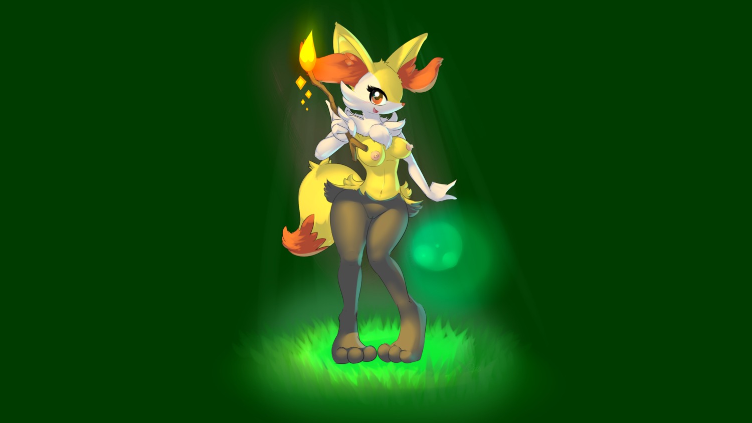 2013 3_toes 5_fingers :d anthro arm_tuft big_feet biped black_body black_fur blush blush_lines braixen breasts canid cheek_tuft chest_tuft digital_drawing_(artwork) digital_media_(artwork) dipstick_tail e621 elpatrixf erect_nipples eyelashes facial_tuft feet female female_anthro fingers fire front_view full-length_portrait fur generation_6_pokemon genitals glowing grasp grass green_background happy hi_res hip_tuft holding_object holding_stick humanoid_genitalia humanoid_vulva inner_ear_fluff light looking_at_viewer magic_user mammal markings medium_breasts multicolored_body multicolored_fur navel nintendo nipples nude nude_anthro nude_female open_mouth open_smile orange_body orange_eyes orange_fur orange_nose orange_tail pink_nipples plant pointy_ears pokemon pokemon_(species) portrait prick_ears raised_arm shaded shoulder_tuft simple_background smile snout solo source_request standing stick tail tail_markings thick_thighs third-party_edit toes tongue tuft two_tone_tail unavailable_at_source vulva white_body white_fur wide_hips witch wood yellow_body yellow_fur yellow_tail
