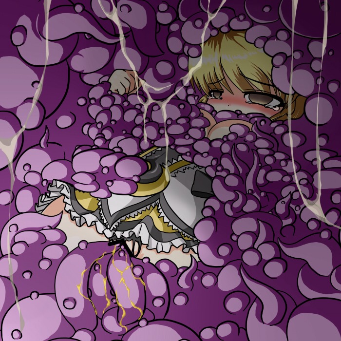 blonde_hair blush female peeing pussy rule34 tentacle vaginal_penetration vore