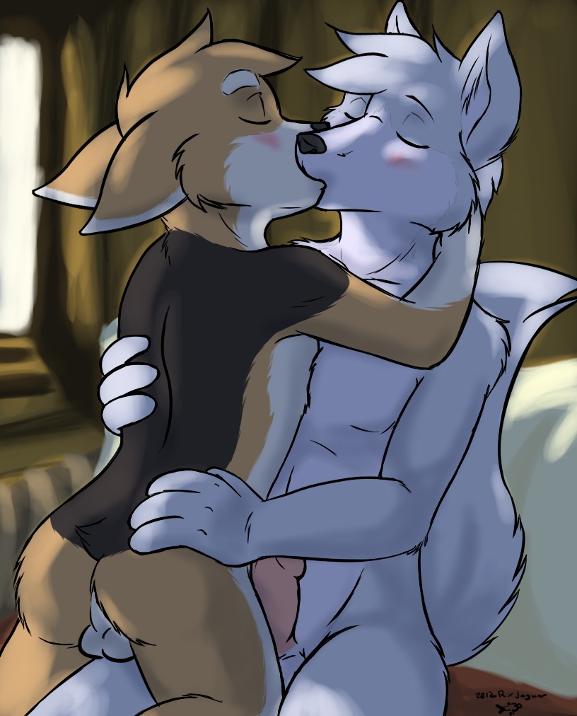 2012 anthro backsack balls big_tail black_body black_fur blush brown_body brown_fur butt canid canine canis caressing digital_drawing_(artwork) digital_media_(artwork) domestic_dog duo e621 erection fluffy fluffy_tail fox_(housepets!) fur genitals hand_on_back hand_on_head herding_dog housepets! hug humanoid_genitalia humanoid_penis husky inside intimate king_(housepets!) kiss_on_lips kissing male male/male mammal multicolored_body multicolored_fur nogitsunegabriel nordic_sled_dog nude pastoral_dog penis perineum romantic romantic_couple sitting spitz tail welsh_corgi white_body white_fur