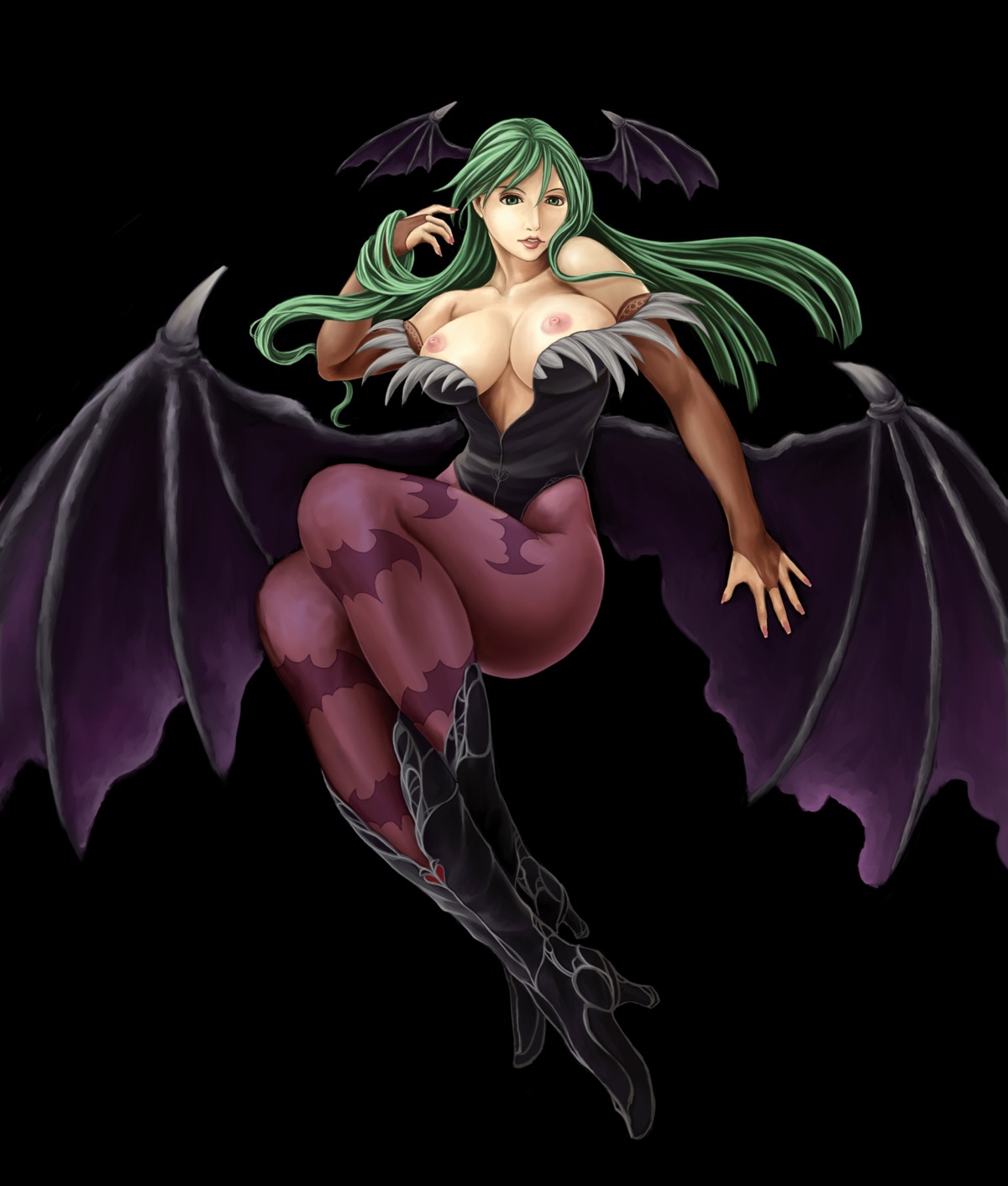 artist_request breasts capcom clothing darkstalkers demon female medium_breasts morrigan_aensland rule34 succubus tagme