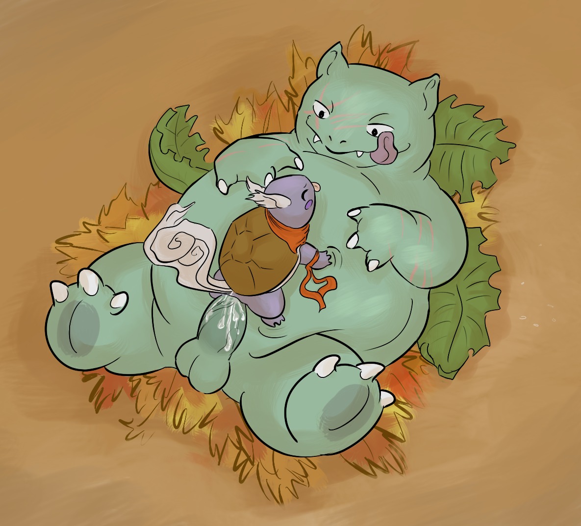 ambiguous_gender color cum insertion interspecies lying male male/ambiguous nintendo on_back penis pok&eacute;mon_(species) pokemon pokemon_(species) pokemon_rgby rule34 sex size_difference tagme venusaur wartortle