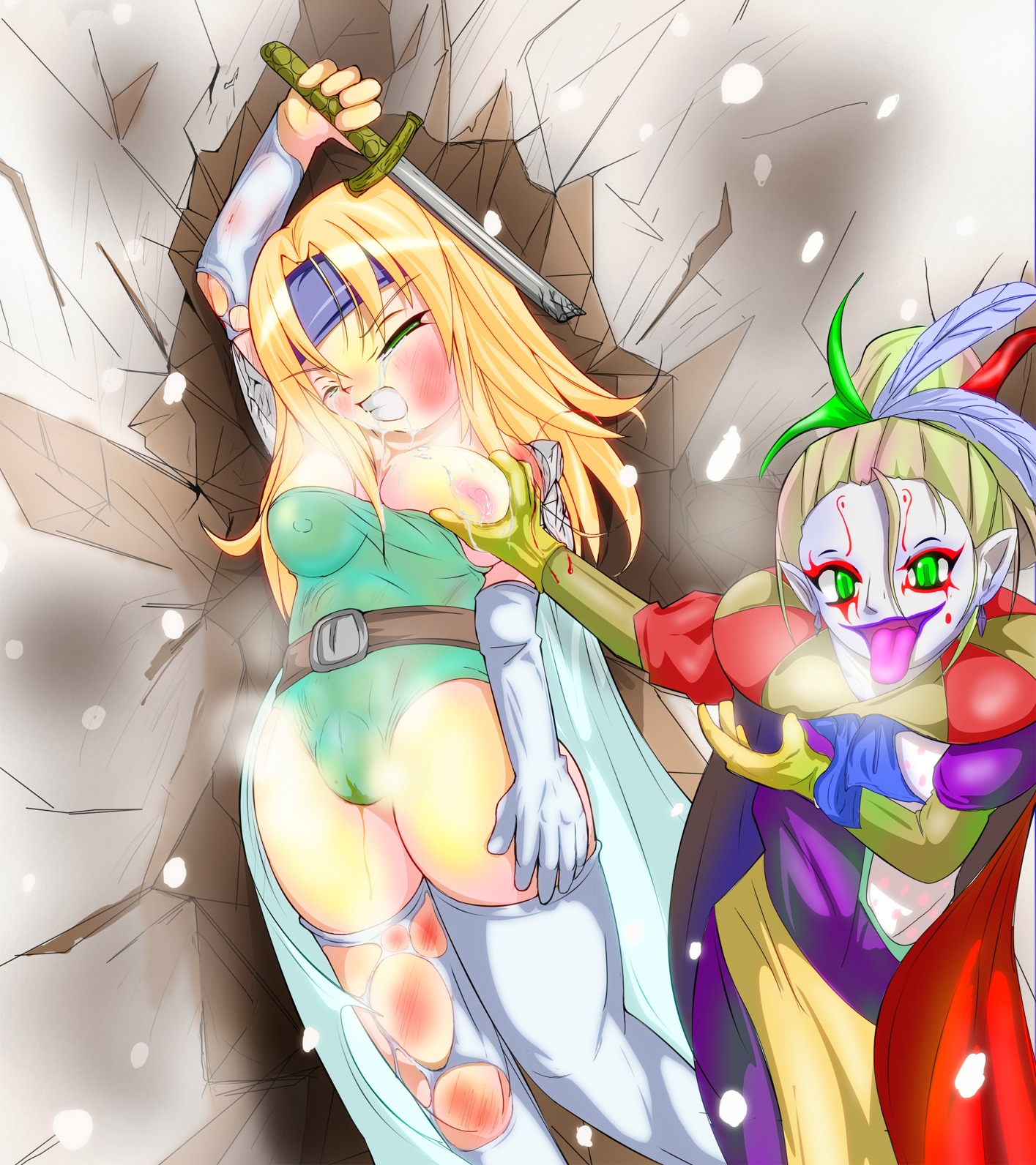 celes_chere female final_fantasy final_fantasy_vi human kefka_palazzo male rule34 tagme