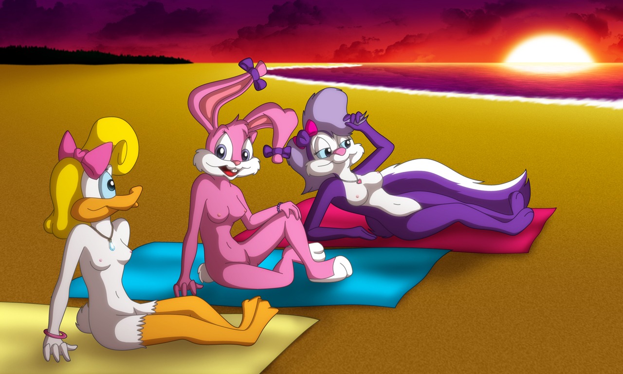 anthro babs_bunny duck feathers female female_only fifi_la_fume fur furry mammal multiple_females pink_fur purple_fur rabbit rule34 shirley_the_loon skunk soft_feathers tagme tiny_toon_adventures uncensored warner_brothers white_feathers white_fur
