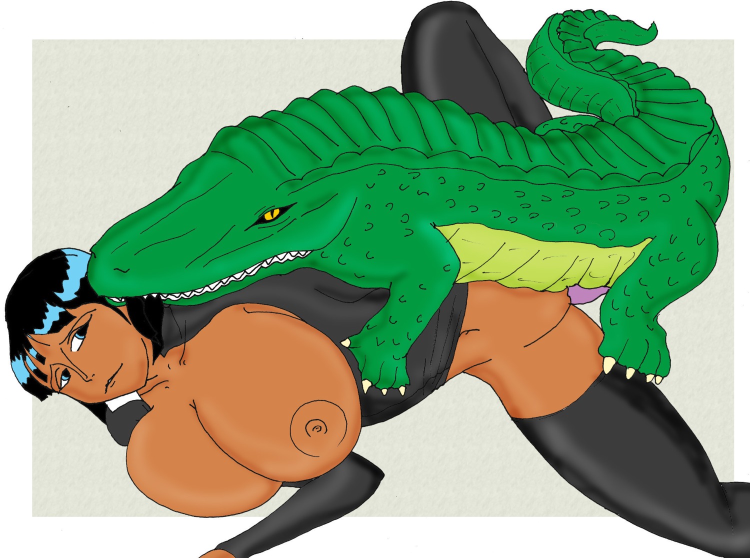 crocodile female human interspecies male missionary missionary_position nico_robin one_piece pre-timeskip rule34 sex straight tagme zoophilia