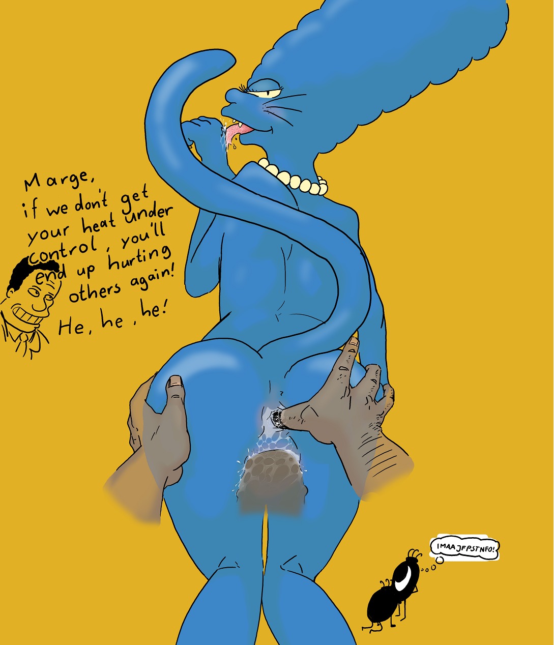 anthro cat cat_marge color feline female fur furry human imaajfpstnfo insertion interspecies julius_hibbert licking male marge_simpson nude penis pussy rule34 sex straight tagme the_simpsons vulva