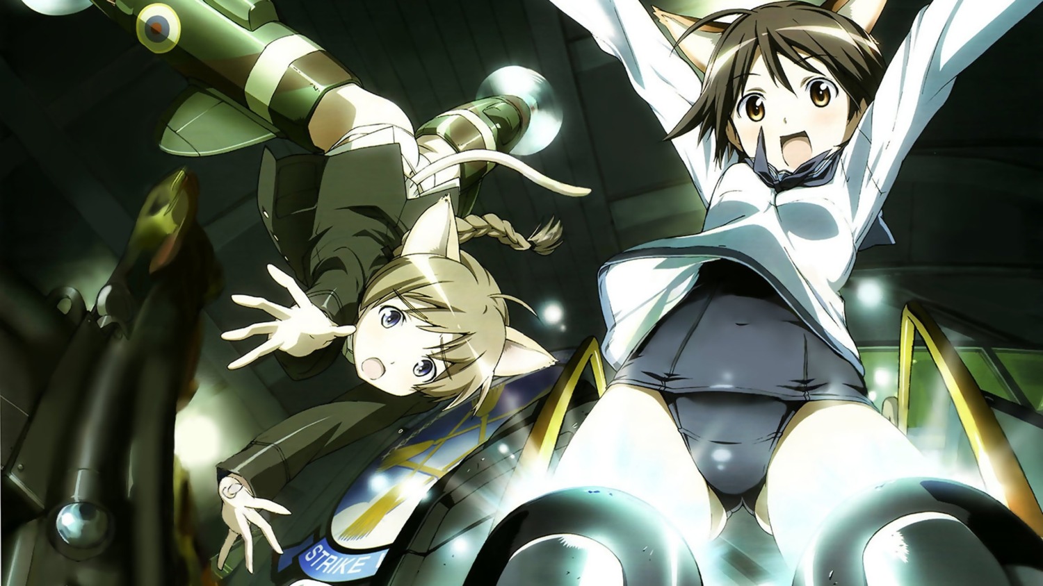 clothing female flat_chest lynette_bishop miyafuji_yoshika one-piece_swimsuit rule34 strike_witches swimsuit tagme world_witches_series