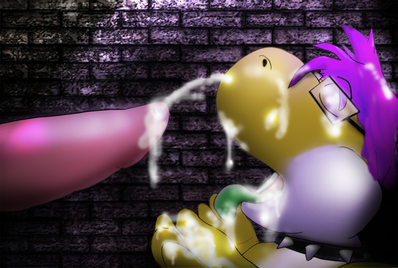 artist_request color cum male mario_(series) nintendo penis rule34 side_view tagme yoshi