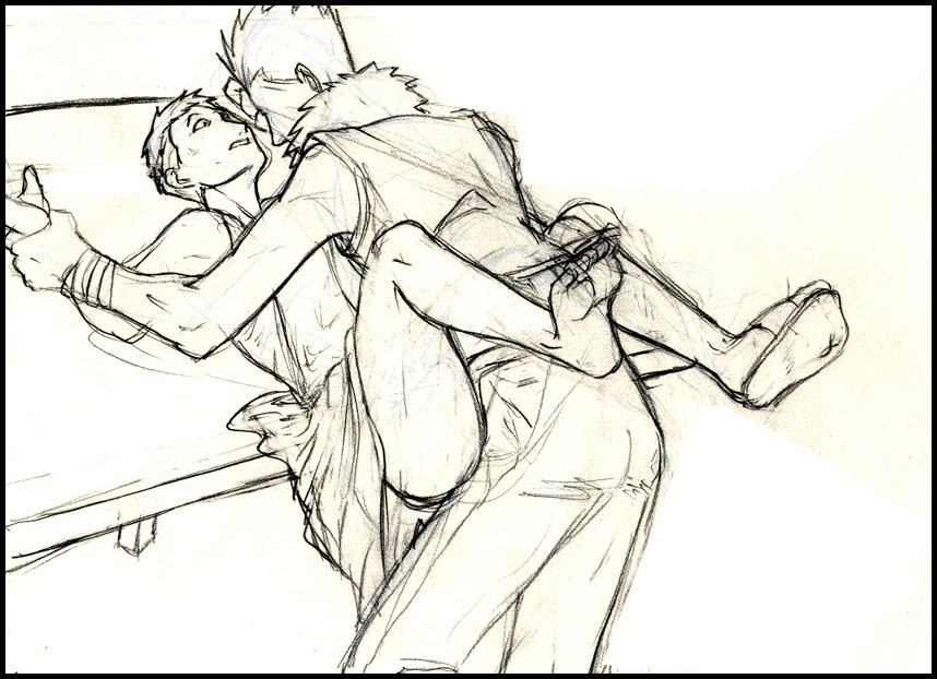barry_the_chopper clothes color eye_contact fullmetal_alchemist greed_(fullmetal_alchemist) hair looking_at_another male male_only multiple_males rule34 short_hair sketch tagme yaoi