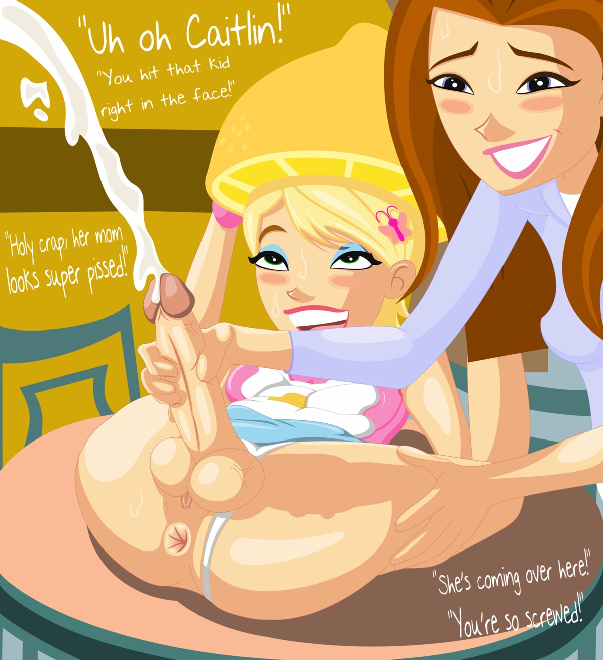1futa 1girls 6teen anus ass balls bimbo blonde_hair blue_eyes breasts brown_hair butterfly caitlin_cooke clothing cum cumshot curvy ejaculation erection female female_on_futa full-package_futa futanari green_eyes handjob intersex jen_masterson large_ass large_breasts large_penis lemon long_hair makeup on_back panties penis penis_out public pussy randomrandom rule34 short_hair skirt smile sweat table