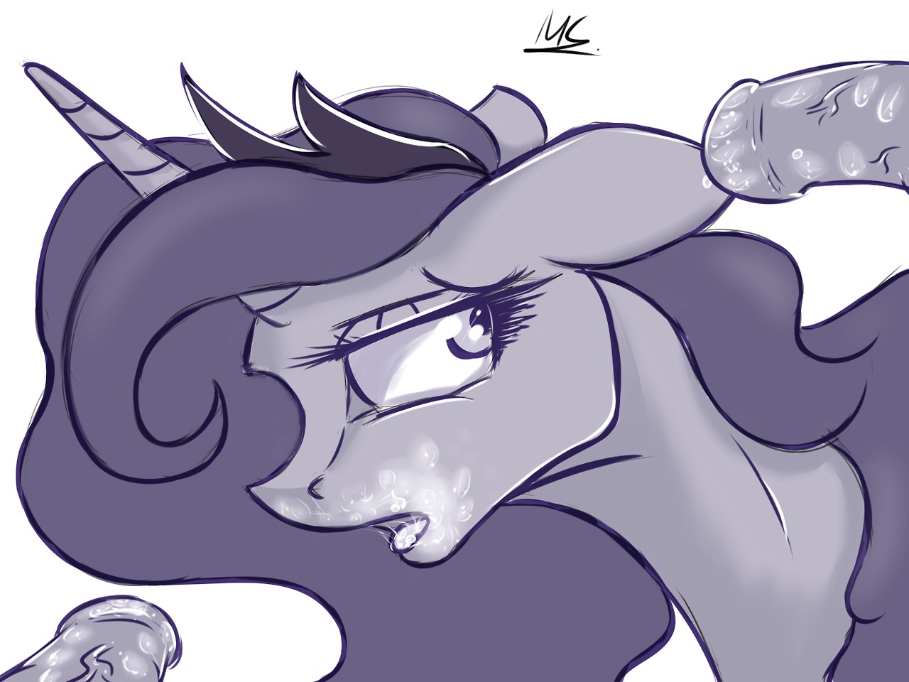 2014 4:3 asadama disembodied_penis e621 equid equine erection female friendship_is_magic genitals group hasbro horn horse male male/female mammal my_little_pony penis pony princess_luna_(mlp) solo_focus