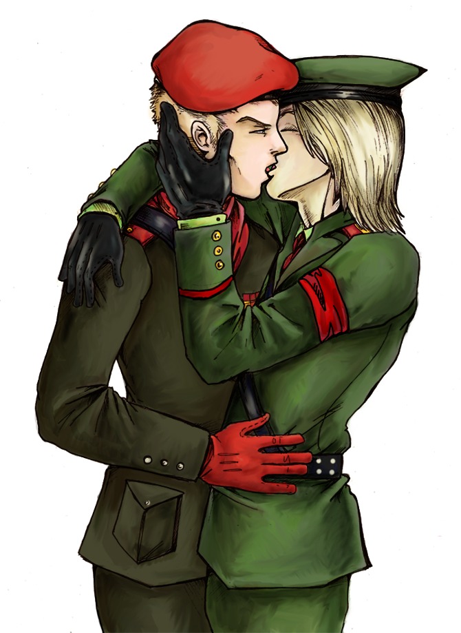 male metal_gear metal_gear_solid_3 niuniu raikov revolver_ocelot rule34 yaoi young_ocelot