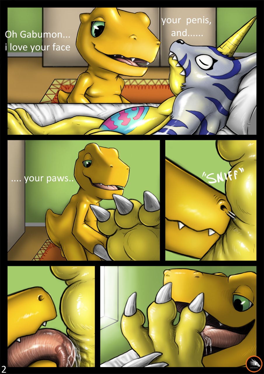 2013 3_toes agumon anthro bandai_namco bed claws comic dialogue digimon digimon_(species) digital_media_(artwork) dreiker duo e621 english_text eyes_closed feet foot_fetish foot_lick foot_play foot_sniffing furniture gabumon genitals green_eyes hi_res horn inside licking male male/male multiple_scenes nude paws penis questionable_consent scalie sex sleep_sex sleeping sniffing talons text toe_claws toes tongue tongue_out yellow_body yellow_skin