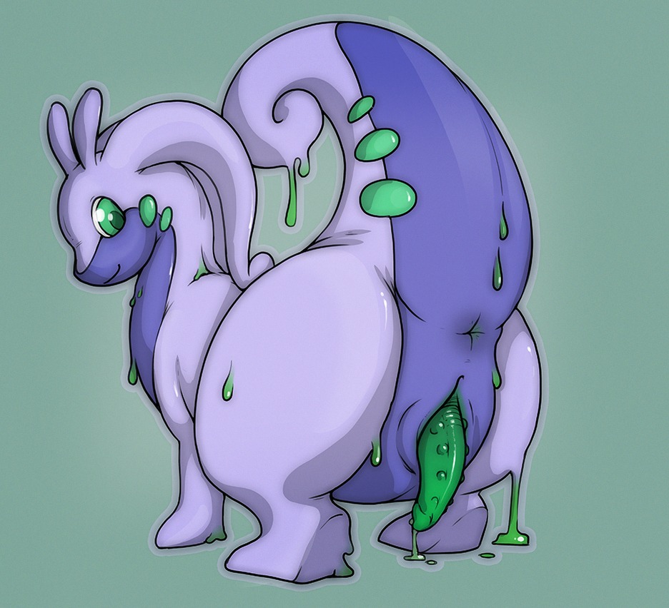 all_fours animal_genitalia animal_penis anus butt conditional_dnp dragon e621 erection feral generation_6_pokemon genitals goodra green_penis looking_at_viewer looking_back male mythological_creature mythological_scalie mythology nintendo nude penis pokemon pokemon_(species) purple_body raised_tail scalie slime solo tail tapering_penis tojo_the_thief