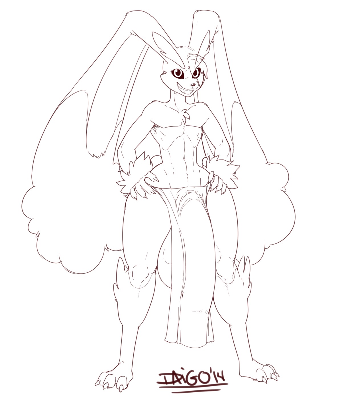 2014 5_fingers anthro balls big_balls big_ears big_penis biped bottomwear bulge chest_tuft claws clothing daigo detailed_bulge e621 fingers fluffy fur generation_4_pokemon genital_outline genitals happy hi_res huge_balls huge_penis hyper hyper_balls hyper_genitalia hyper_penis lagomorph loincloth long_ears looking_at_viewer lopunny male mammal nintendo penis penis_outline pokemon pokemon_(species) simple_background smile solo standing teeth timothy_vladislaus tuft wide_hips