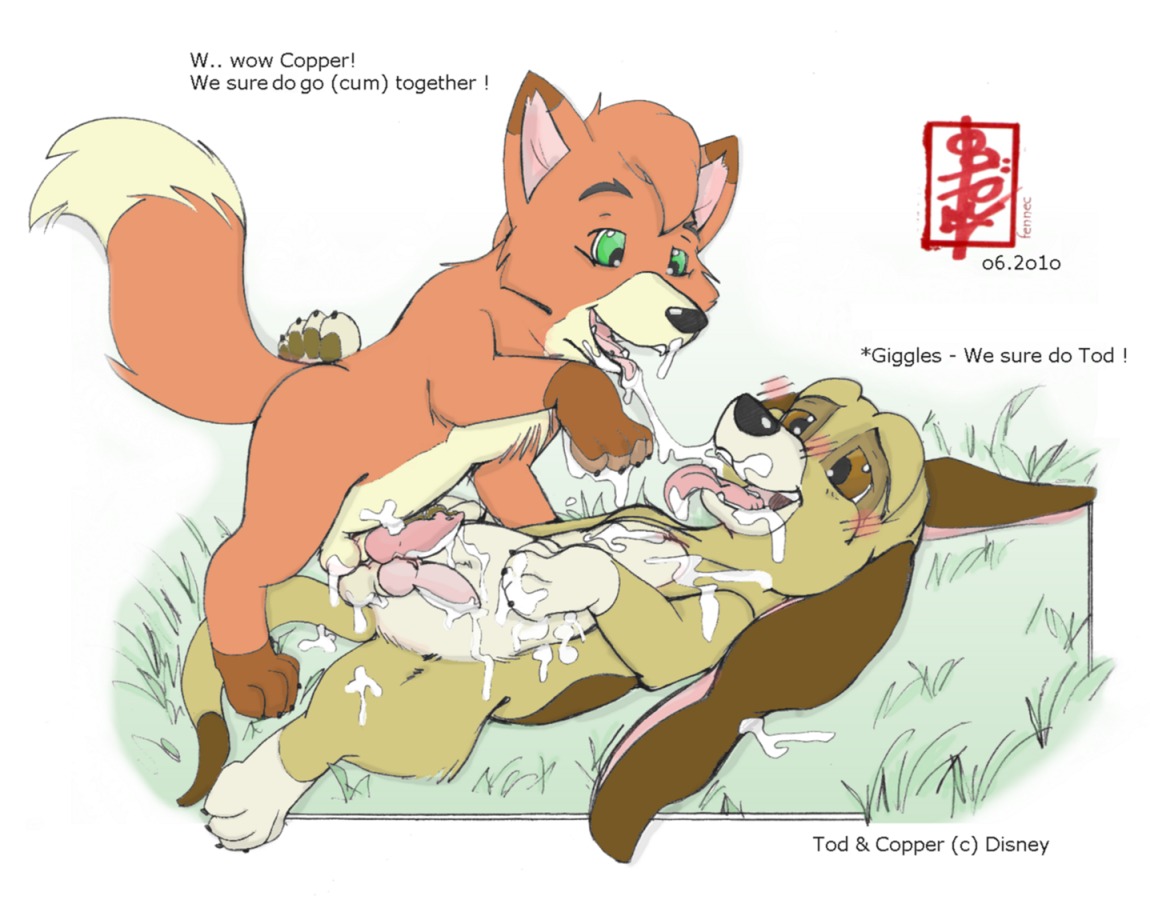 2010 2boys canine copper_(tfath) cub disney feral feral_on_feral fox gay male male_only penis rule34 the_fox_and_the_hound tod_(tfath) yaoi young