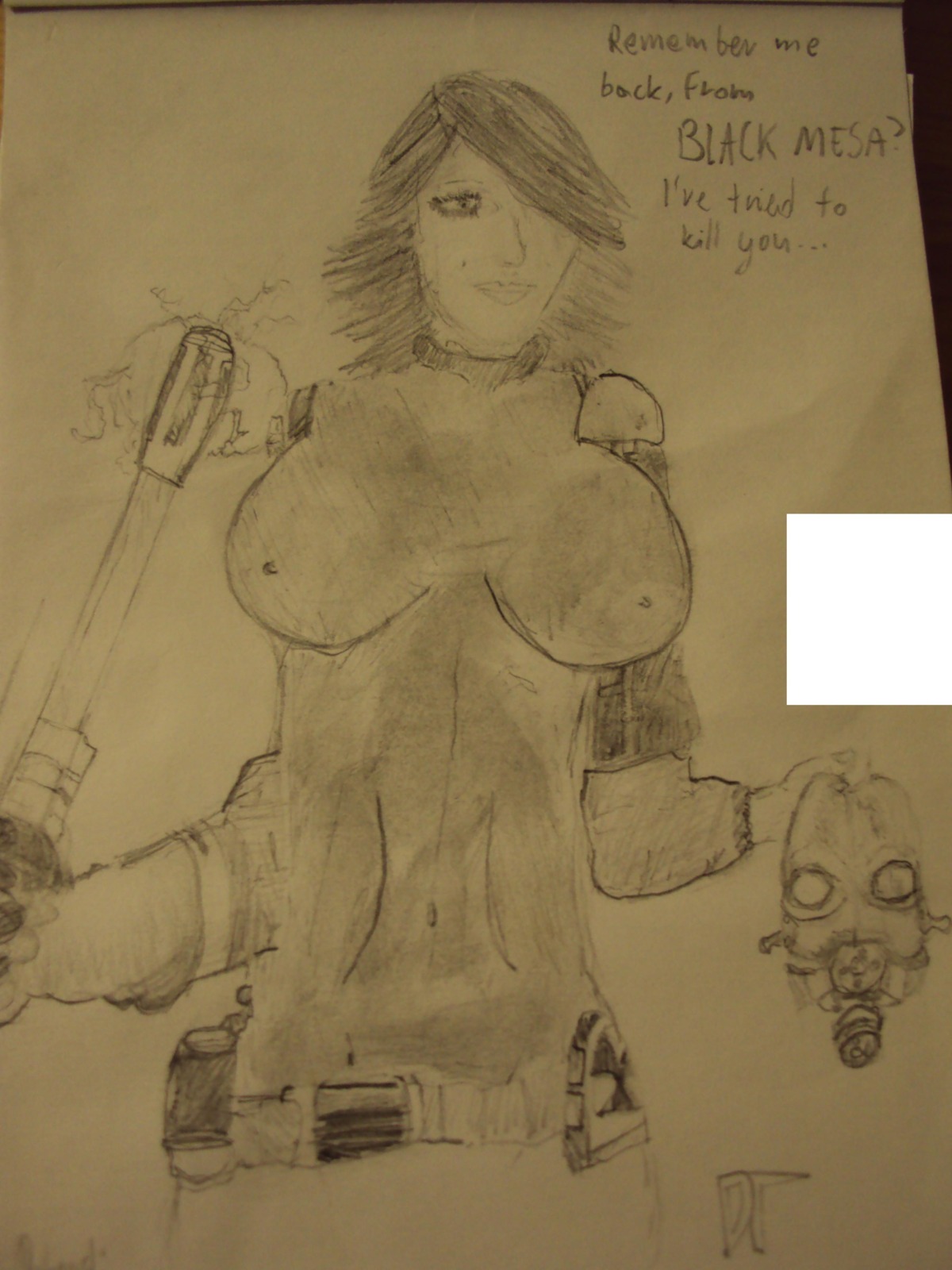 1girls 2d artist_request barney_calhoun breasts civil_protection_(half-life_series) civil_protection_female_(half-life_series) dialogue english_text female female_only half-life_(series) half-life_2 nipples rule34 rule_63 sketch solo tagme talking text