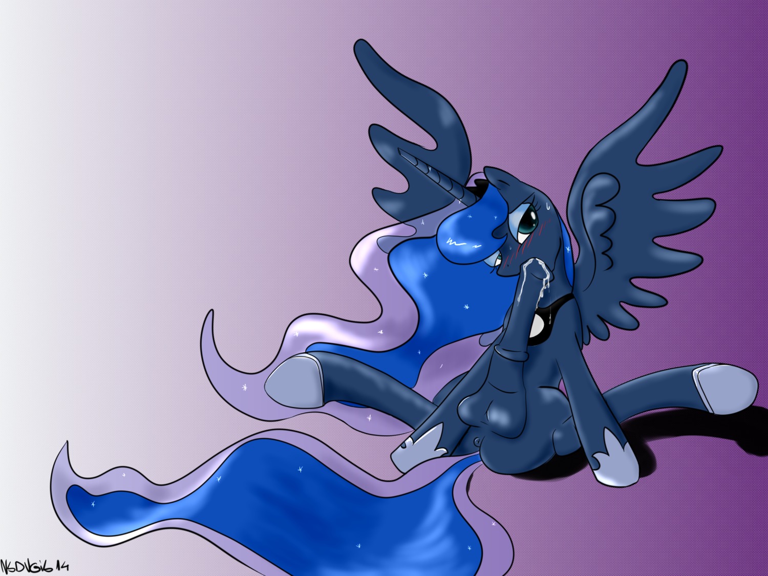 2014 4:3 animal_genitalia animal_penis anus autofellatio balls bedroom_eyes big_penis blue_body blue_eyes blue_feathers blue_fur blue_hair blush bodily_fluids cum cum_in_mouth cum_in_own_mouth cum_in_self cum_inside cum_on_self e621 equid equine equine_genitalia equine_penis erection feathered_wings feathers friendship_is_magic fur genital_fluids genitals gynomorph hair half-closed_eyes hasbro hi_res horn intersex looking_at_viewer mammal masturbation my_little_pony mythological_creature mythological_equine mythology nadvgia narrowed_eyes nude oral oral_masturbation penile penile_masturbation penis princess_luna_(mlp) seductive sitting solo spread_legs spreading sweat winged_unicorn wings