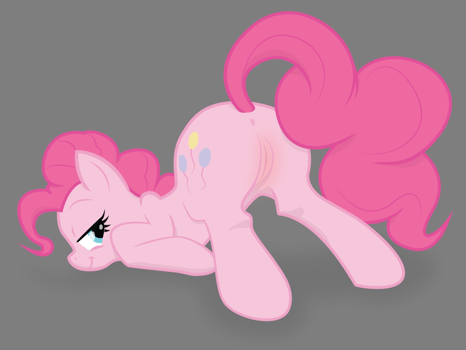 anus ass ass_up cutie_mark equine female feral friendship_is_magic hair hasbro horse my_little_pony pink_hair pinkie_pie_(mlp) pony presenting presenting_hindquarters pussy raised_tail rule34 smile tail