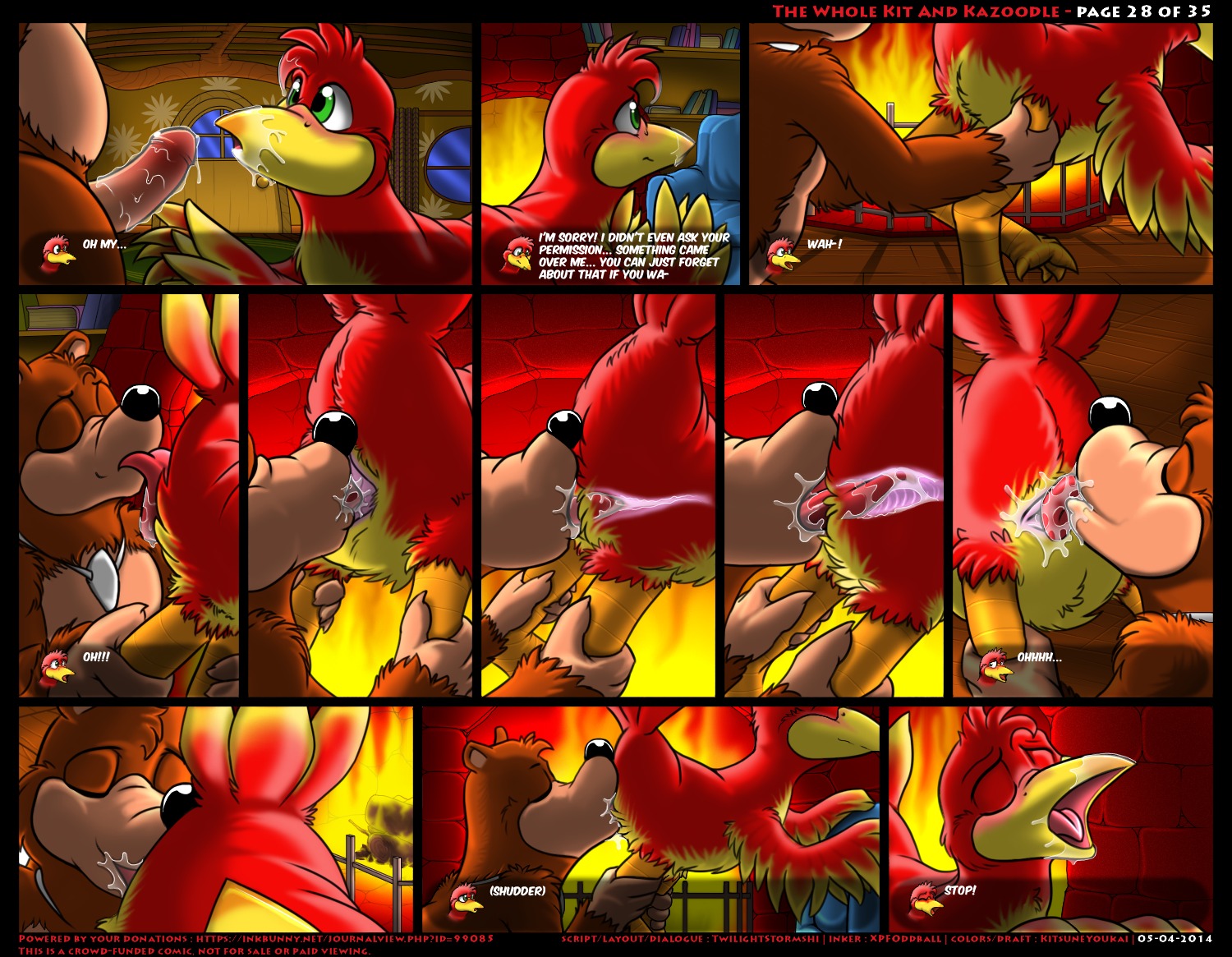 2014 animal_genitalia anthro anthro_on_feral avian avian_butt balls banjo-kazooie banjo_(banjo-kazooie) beak beak_fetish bear bestiality bird blush bodily_fluids breegull brown_body brown_fur butt cloaca cloacal cloacal_canal cloacalingus comic cum cum_in_beak cum_in_mouth cum_inside cum_on_beak cum_on_face cunnilingus dialogue duo e621 embarrassed english_text erection eyes_closed feathered_wings feathers female feral fur genital_fluids genitals green_eyes horizontal_cloaca inside internal interspecies kazooie kitsune_youkai licking male male/female mammal oral overstimulation penis presenting presenting_hindquarters rareware saliva sex shy text tongue tongue_out twilightstormshi vaginal vaginal_fluids vaginal_fluids_on_tongue vulva wet wings