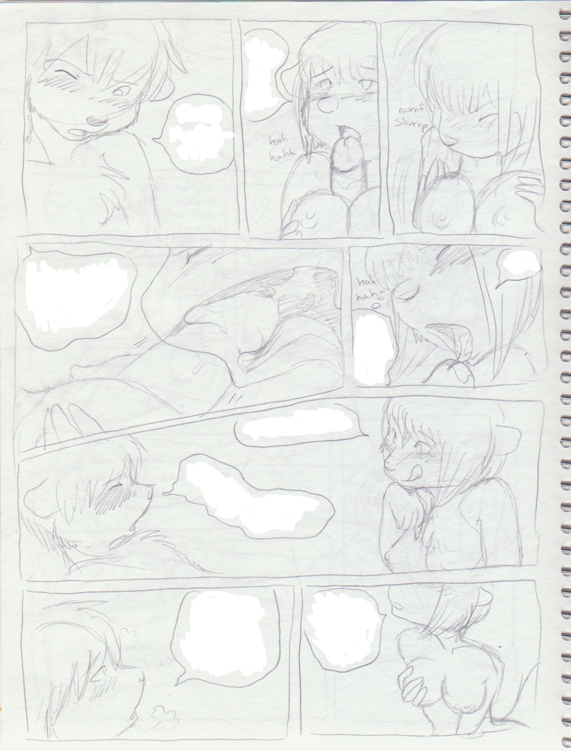 alternating_focus anthro black_and_white blockage_(layout) blush bodily_fluids breast_fondling breast_play breasts comic cum cum_in_mouth cum_inside cum_on_tongue devon_(nikora_angeli) duo e621 eight_frame_image erection eyes_closed fellatio female female_penetrated fondling genital_fluids genitals hair hand_on_breast hi_res horizontal_blockage horizontal_staggering incest_(lore) internal internal_fellatio internal_oral intraspecies keri_(nikora_angeli) licking licking_lips male male/female male_penetrating male_penetrating_female mammal mephitid monochrome nikora_angeli nipples one_eye_closed oral oral_penetration penetration penile penis penis_on_tongue self_lick sex short_hair sibling_(lore) sketch skunk staggering_(layout) stuttering titfuck tongue tongue_out twincest_(lore) twins_(lore) unfinished uvula