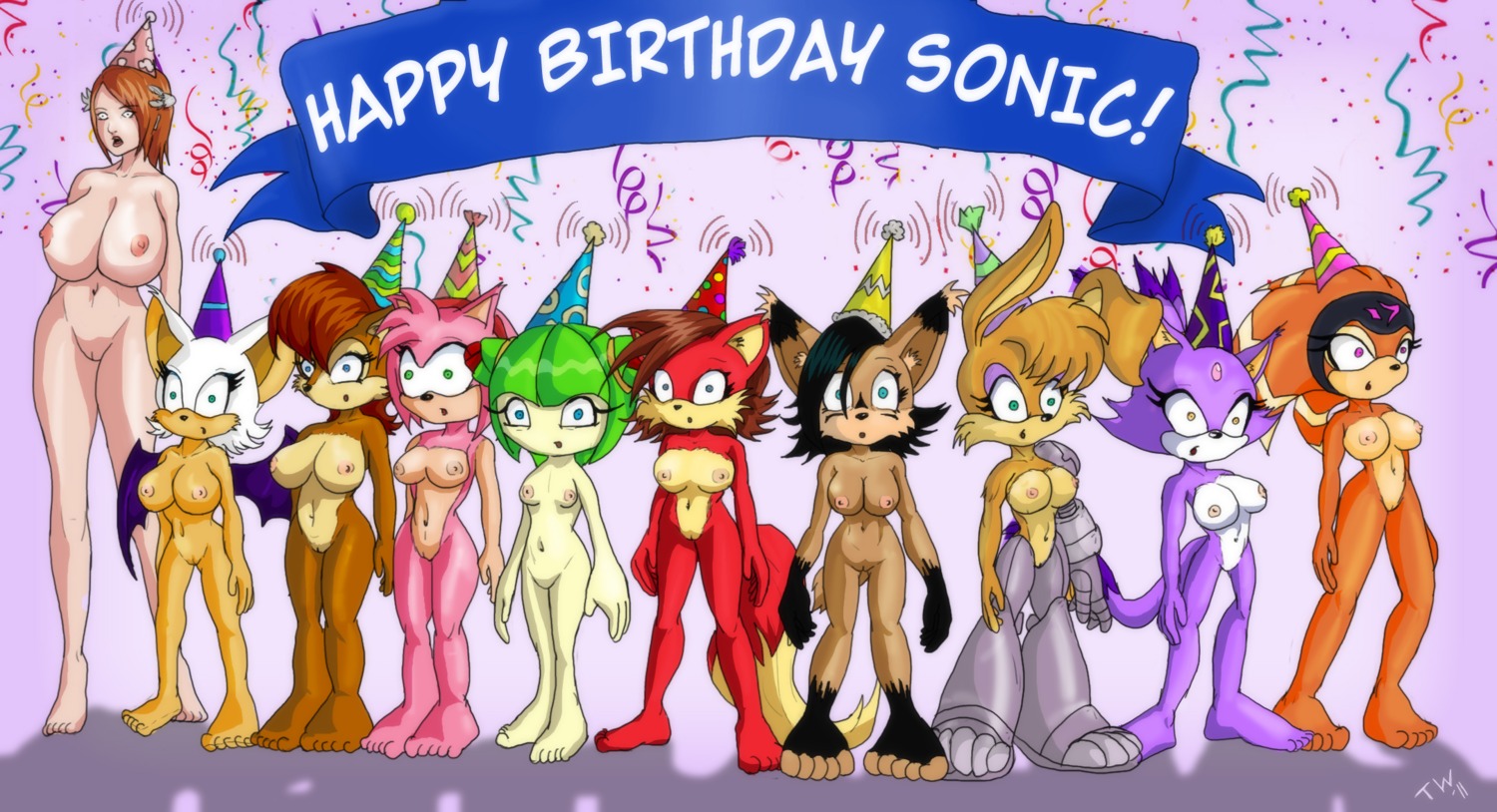 10girls alien amy_rose anthro archie_comics bat birthday blaze_the_cat breasts bunnie_rabbot canine cat chipmunk cosmo_the_seedrian echidna feline female female_only fiona_fox fox front_view fur furry hedgehog human hypnosis interspecies lynx mammal mind_control monotreme multiple_females nicole_the_lynx princess_elise purple_background rabbit rodent rouge_the_bat rule34 sally_acorn seedrian sega shade_the_echidna size_difference sonic_(series) sonic_2006 sonic_chronicles:_the_dark_brotherhood sonic_the_hedgehog_(archie) sonic_the_hedgehog_(comics) sonic_the_hedgehog_(series) sonic_x squirrel standing tech_control trishbot uncensored