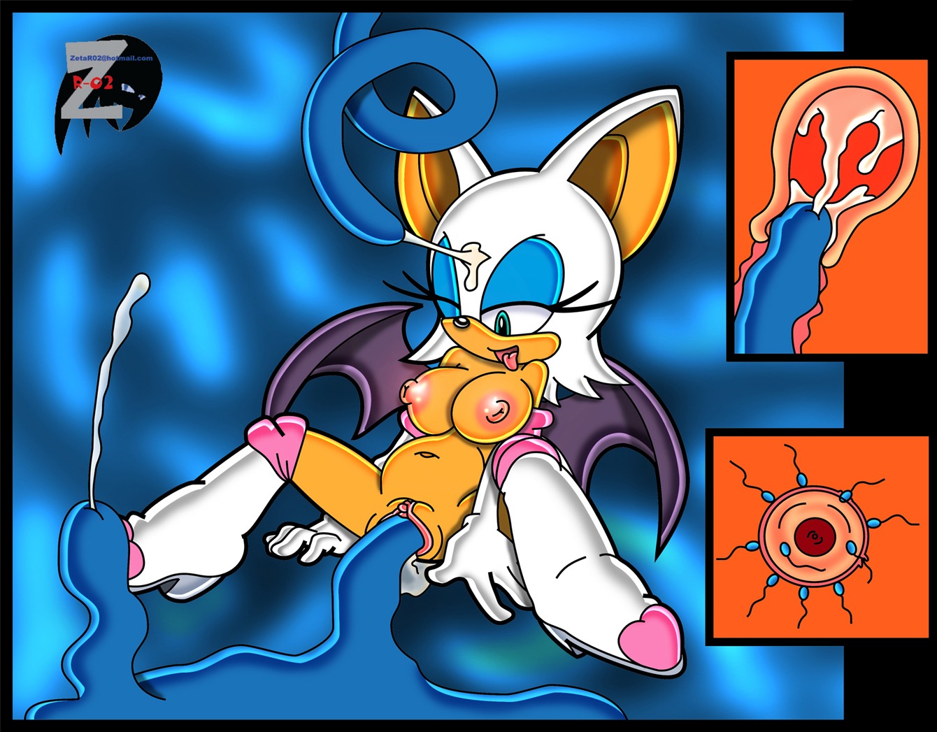 1girls anthro bat blue_eyes blue_tentacles breasts chaos_(sonic) clothing cum cum_in_pussy cum_in_uterus cum_inside female furry impregnation inflation nipples one_eye_closed open_mouth ovum penetration pussy rouge_the_bat rule34 sex sonic_(series) sperm_cell spread_legs tentacle tentacle_impregnation tongue tongue_out uterus vaginal_penetration x-ray zetar02