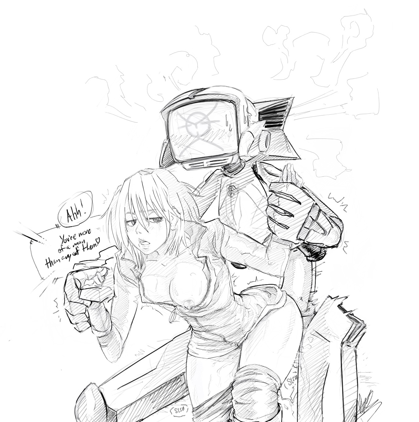 female flcl haruko_haruhara mm rule34 sketch tagme