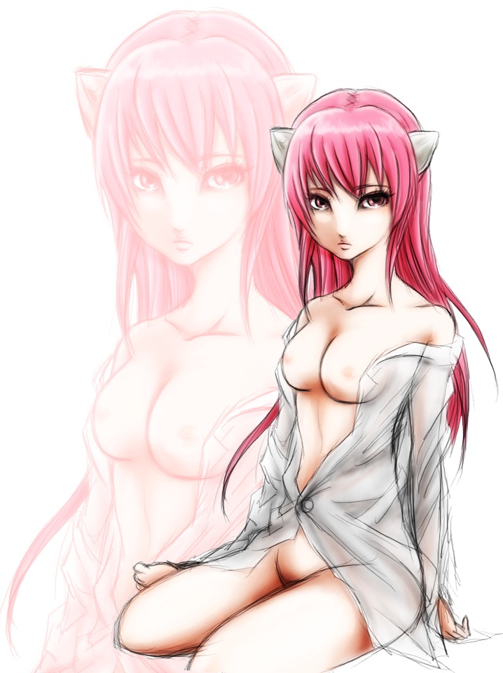 1girls drawn elfen_lied female female_only lucy_(elfen_lied) rule34 solo tagme