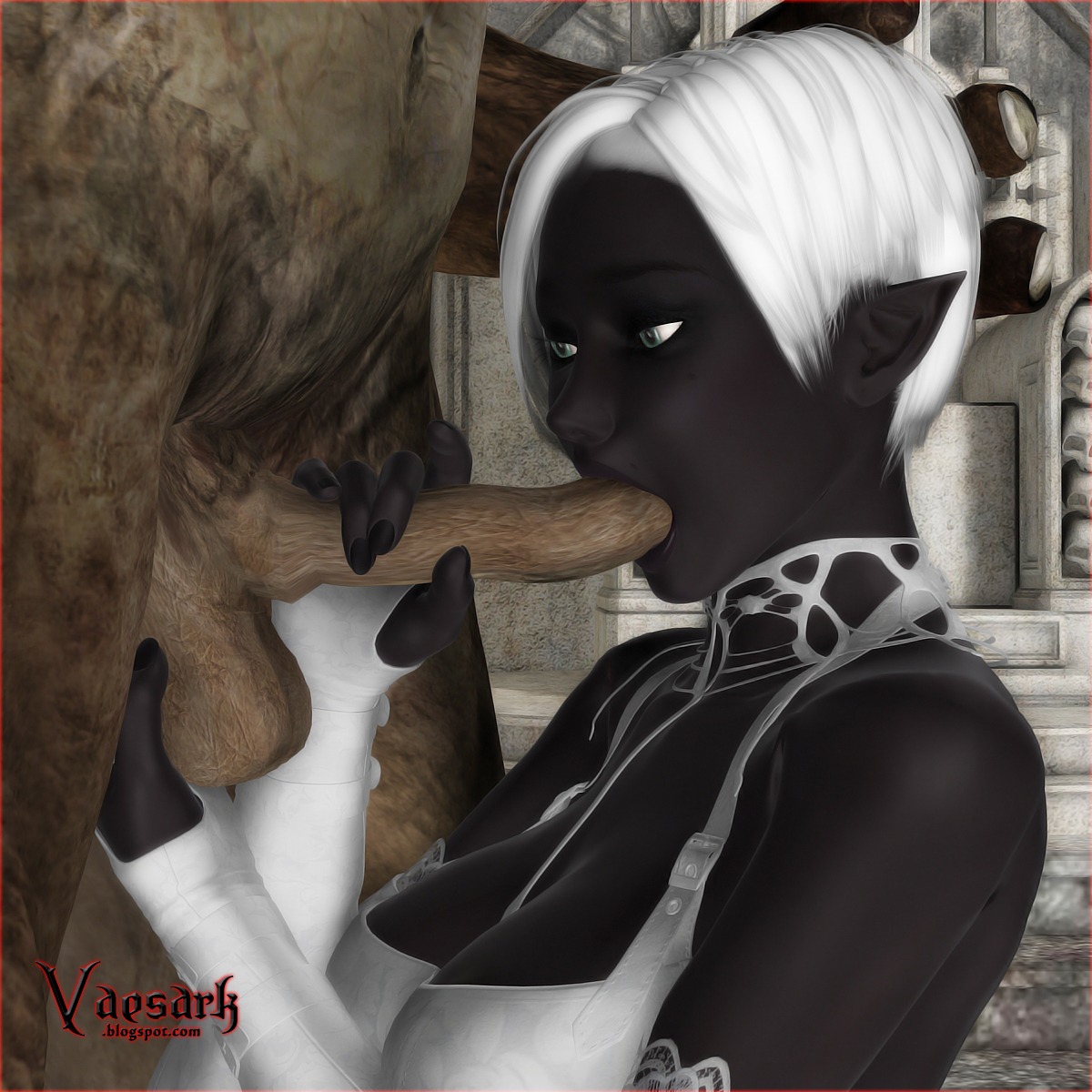 3d dark_elf drow drow_(dnd) dungeons_and_dragons female rule34 vaesark