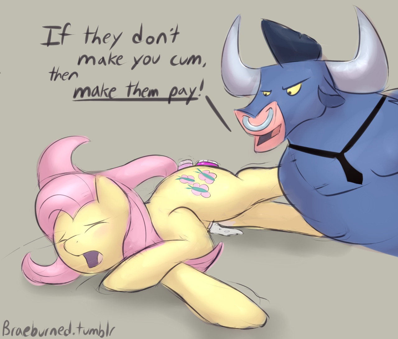 anthro bovine braeburned equine female femsub feral fluttershy_(mlp) friendship_is_magic horse iron_will_(mlp) male maledom minotaur my_little_pony pegasus pony rule34 smooth_skin