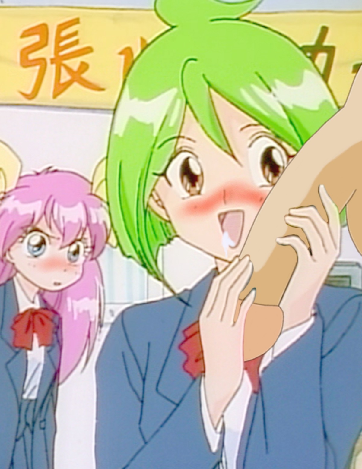 hinagiku_tamano male momoko_hanasaki pink_hair rule34 tagme unseen_male_face wedding_peach