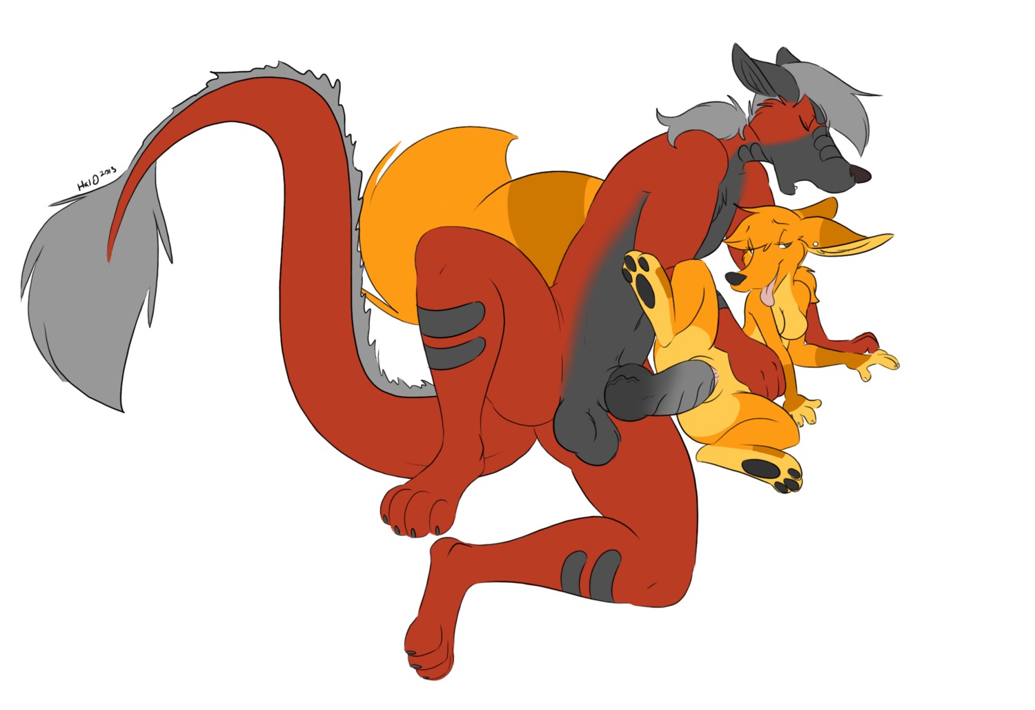 anthro anthro_on_anthro anthro_penetrated anthro_penetrating anthro_penetrating_anthro balls breasts charlotte_(halbean) citra deskai deskai_(character) dominant duo e621 erection eyes_closed female female_penetrated fluffy fluffy_tail from_behind_position genitals halbean half-closed_eyes hi_res hybrid knot larger_dom larger_male lying male male/female male_penetrating male_penetrating_female mammal narrowed_eyes nude on_side open_mouth penetration penile penile_penetration penis penis_in_vagina sex simple_background size_difference smaller_female smaller_penetrated tail tongue tongue_out vaginal vaginal_penetration vulva white_background