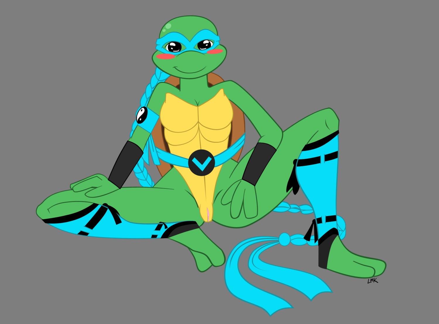alpha_channel anthro biped blush e621 female genitals hi_res mask reptile scalie simple_background sitting smile solo teenage_mutant_ninja_turtles the_little_monkey_king the_next_mutation transparent_background turtle venus_de_milo_(tmnt) vulva